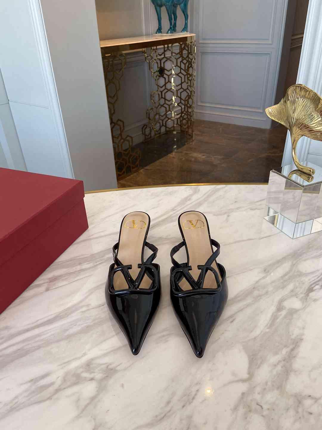 Valentino VLogo Signature Patent Leather Mule 