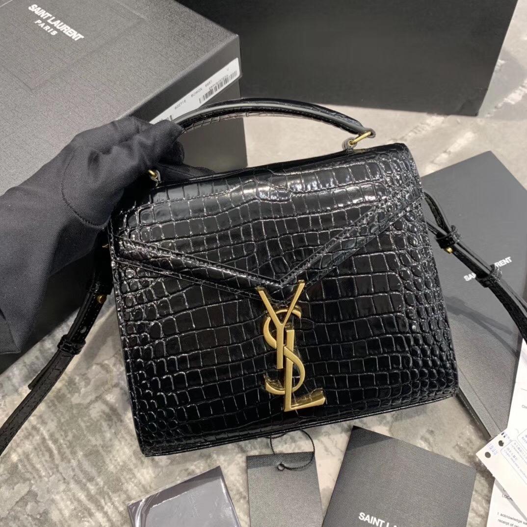 SAINT LAURENT Cassandra mini leather top handle bag 