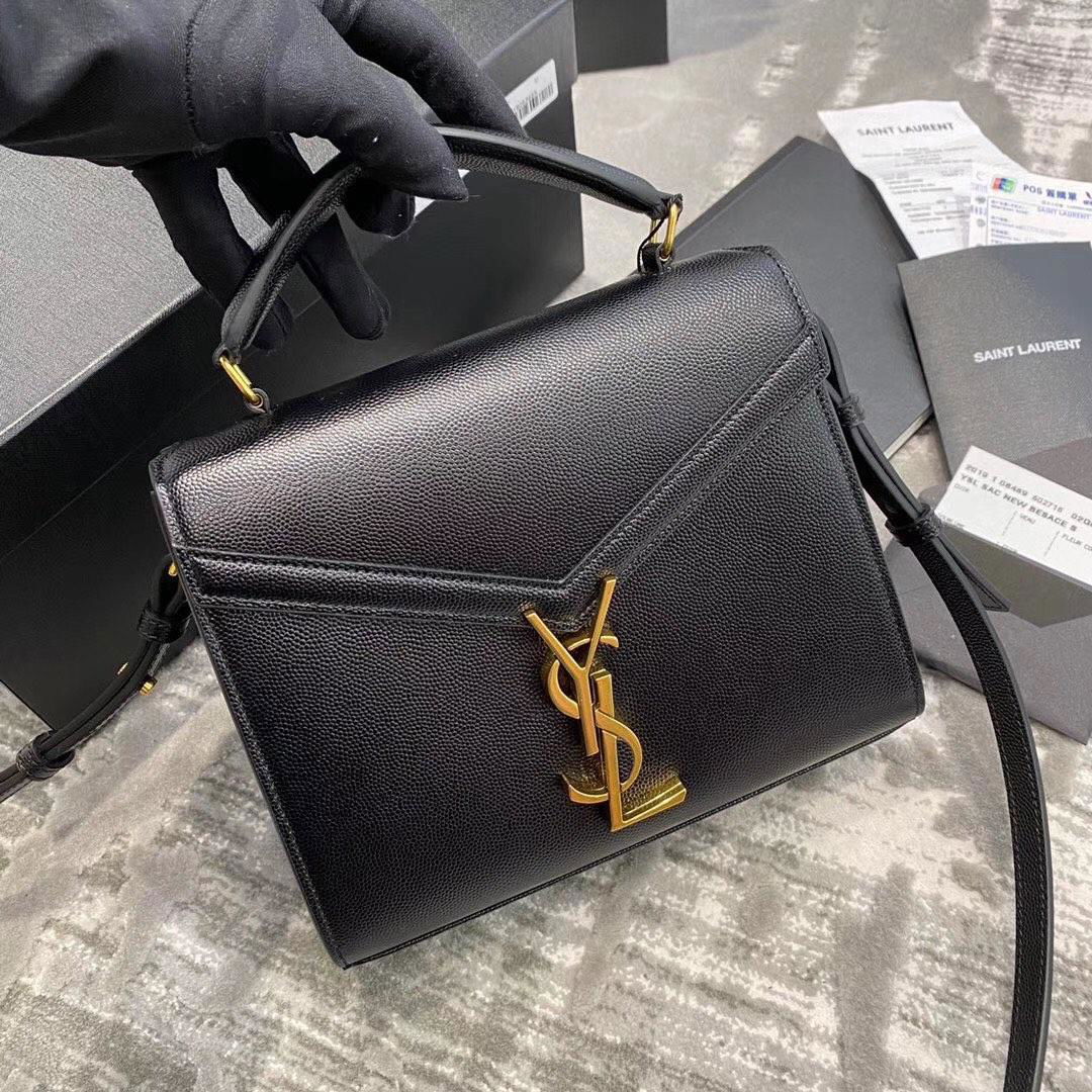 SAINT LAURENT Cassandra mini leather top handle bag 