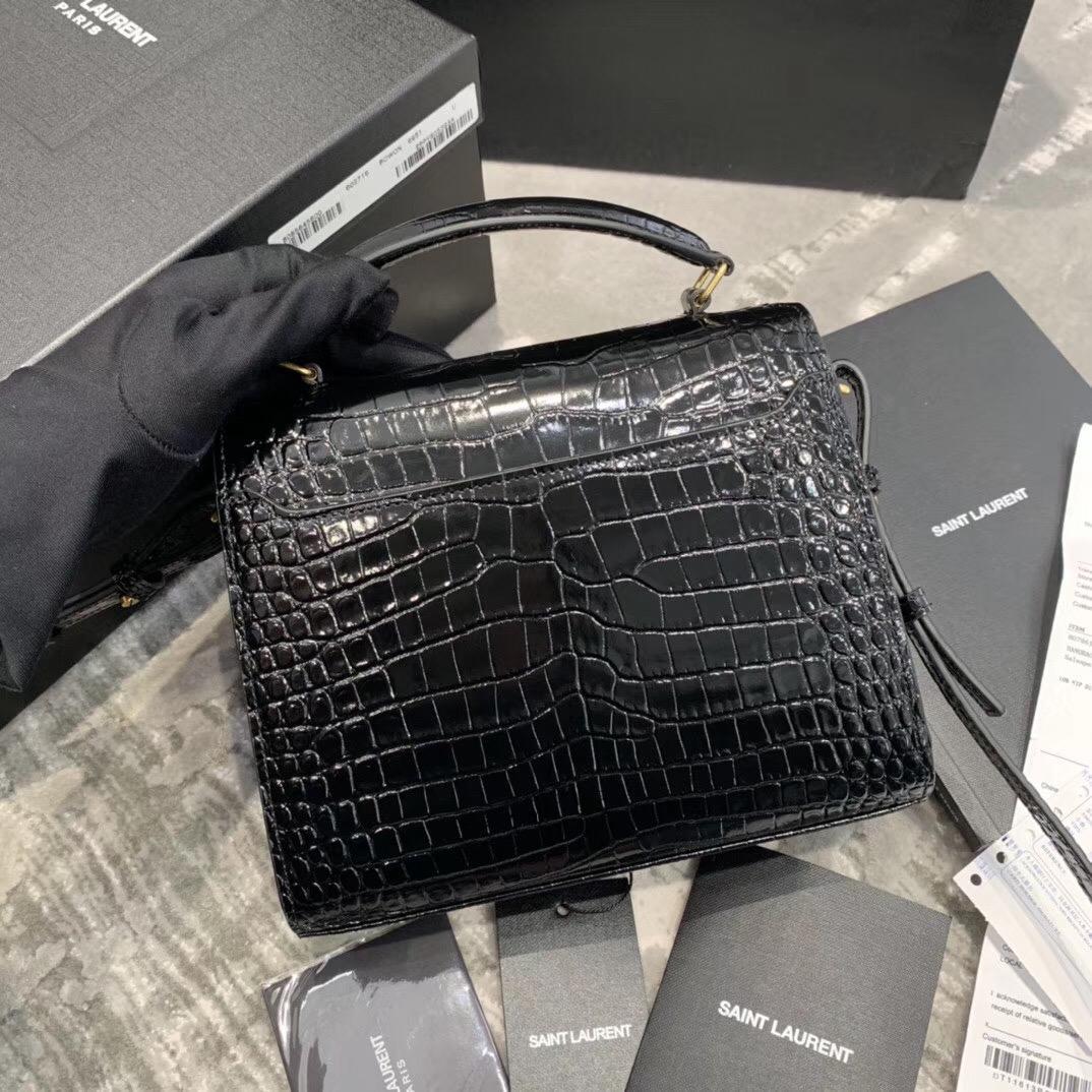 SAINT LAURENT Cassandra mini leather top handle bag 