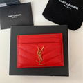 SAINT LAURENT Monogramme quilted textured-leather cardholder