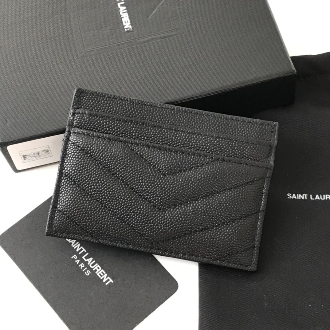 SAINT LAURENT Monogramme quilted textured-leather cardholder