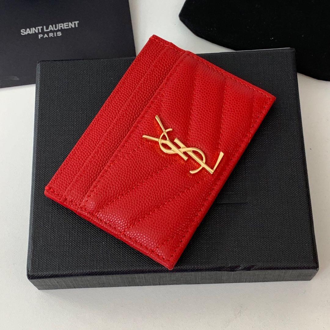 SAINT LAURENT Monogramme quilted textured-leather cardholder