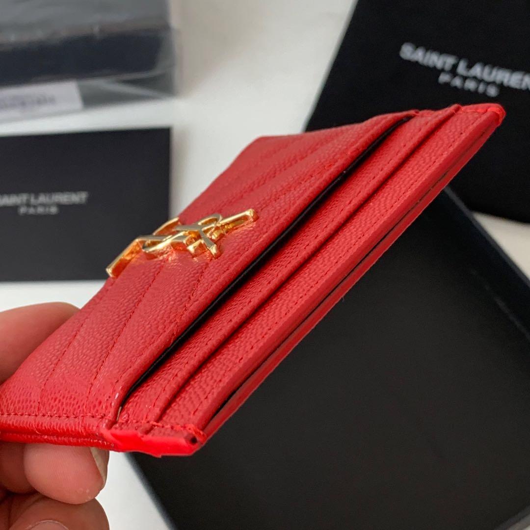 SAINT LAURENT Monogramme quilted textured-leather cardholder