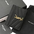 SAINT LAURENT Monogramme quilted textured-leather cardholder