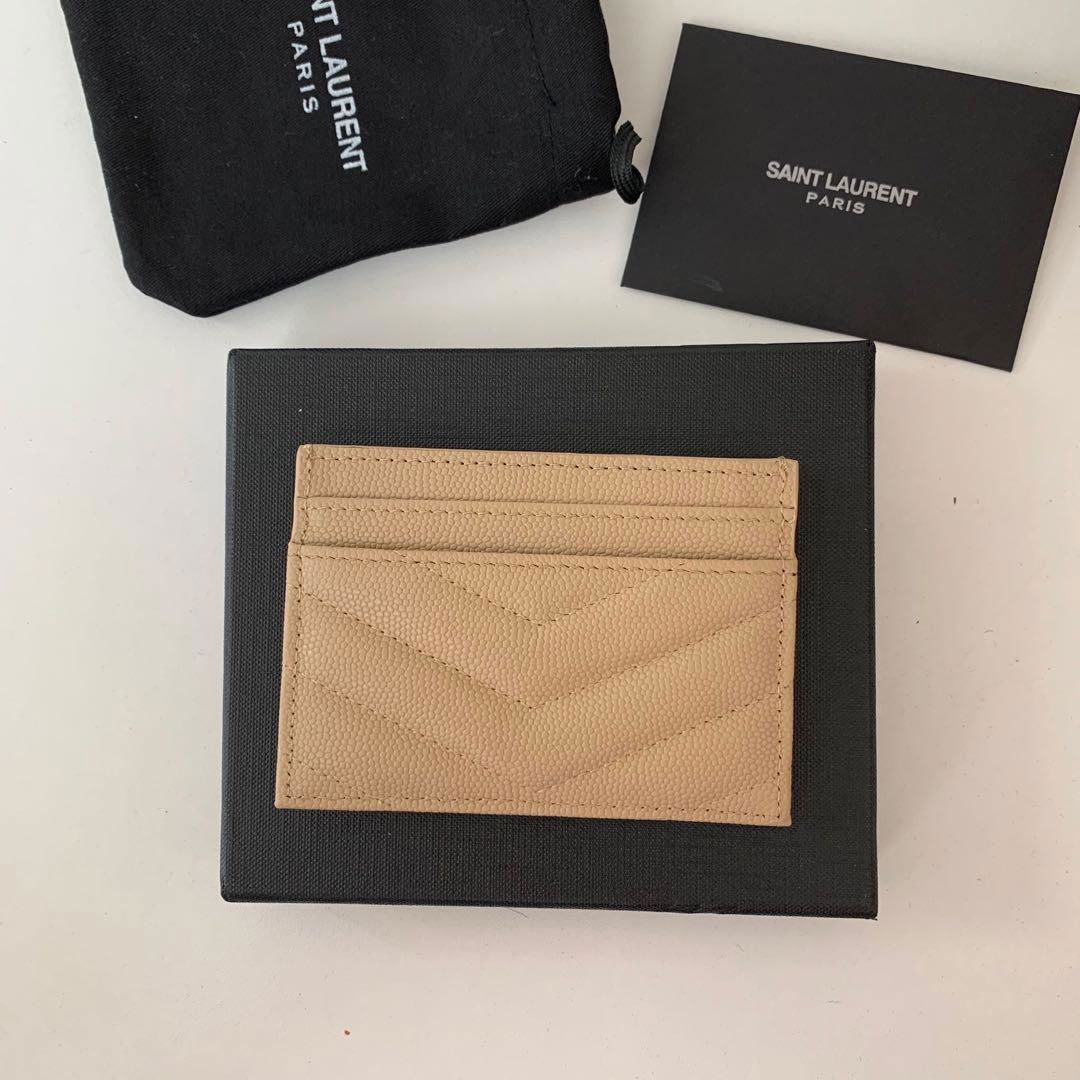 SAINT LAURENT Monogramme quilted textured-leather cardholder