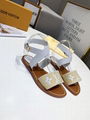 Louis Vuitton SIENNA FLAT SANDAL LV embroidered Initials strap sandals