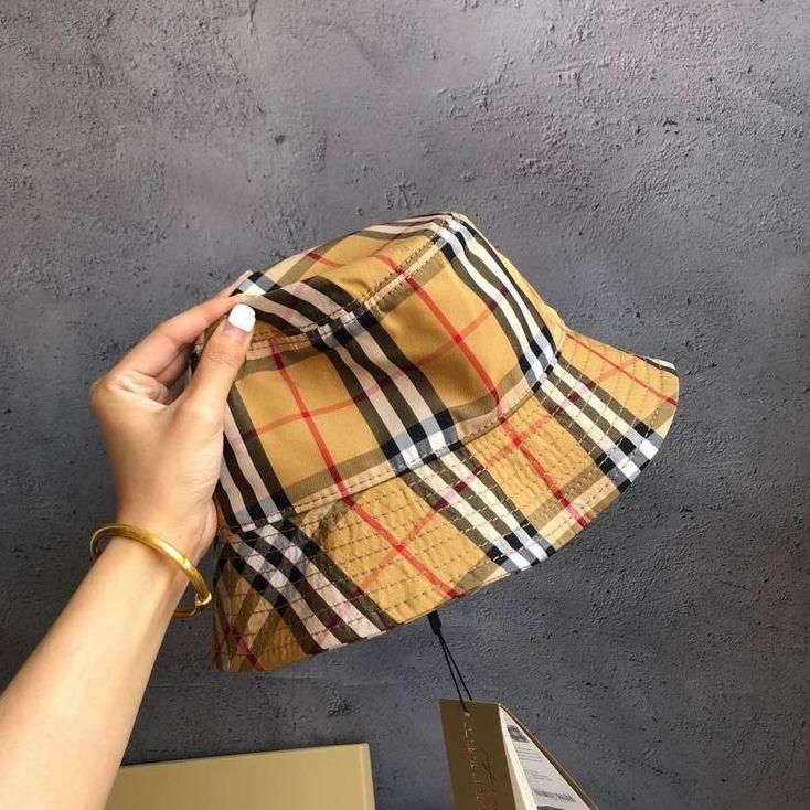          Checked cotton blend twill bucket hat Fashion sun hat 3