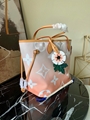              Neverfull MM tote bag with flower charm     each Mist Brume Bag 8