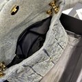     Loulou puffer bag jean PUFFER MEDIUM BAG IN QUILTED VINTAGE DENIM AND SUEDE 9