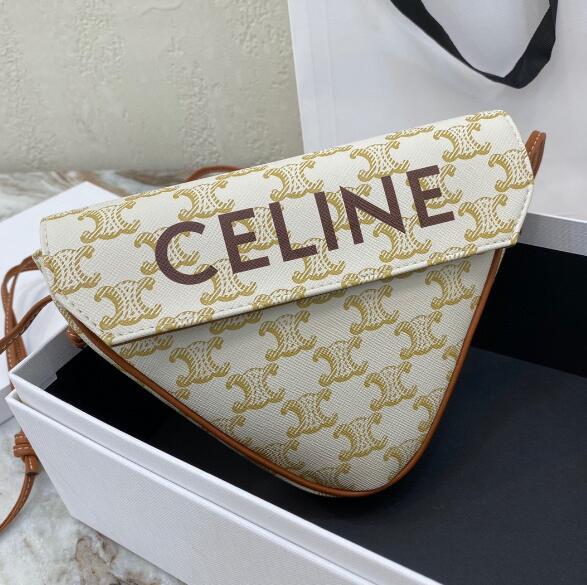 CELINE Triangle bag in Triomphe Canvas 