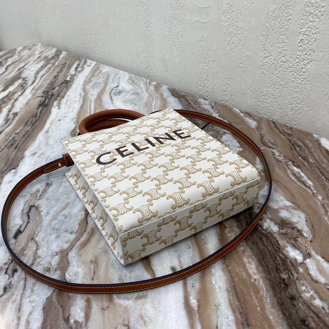        MINI VERTICAL CABAS IN TRIOMPHE CANVAS AND CALFSKIN WITH        PRINT 9