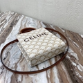 CELINE MINI VERTICAL CABAS IN TRIOMPHE CANVAS AND CALFSKIN WITH CELINE PRINT