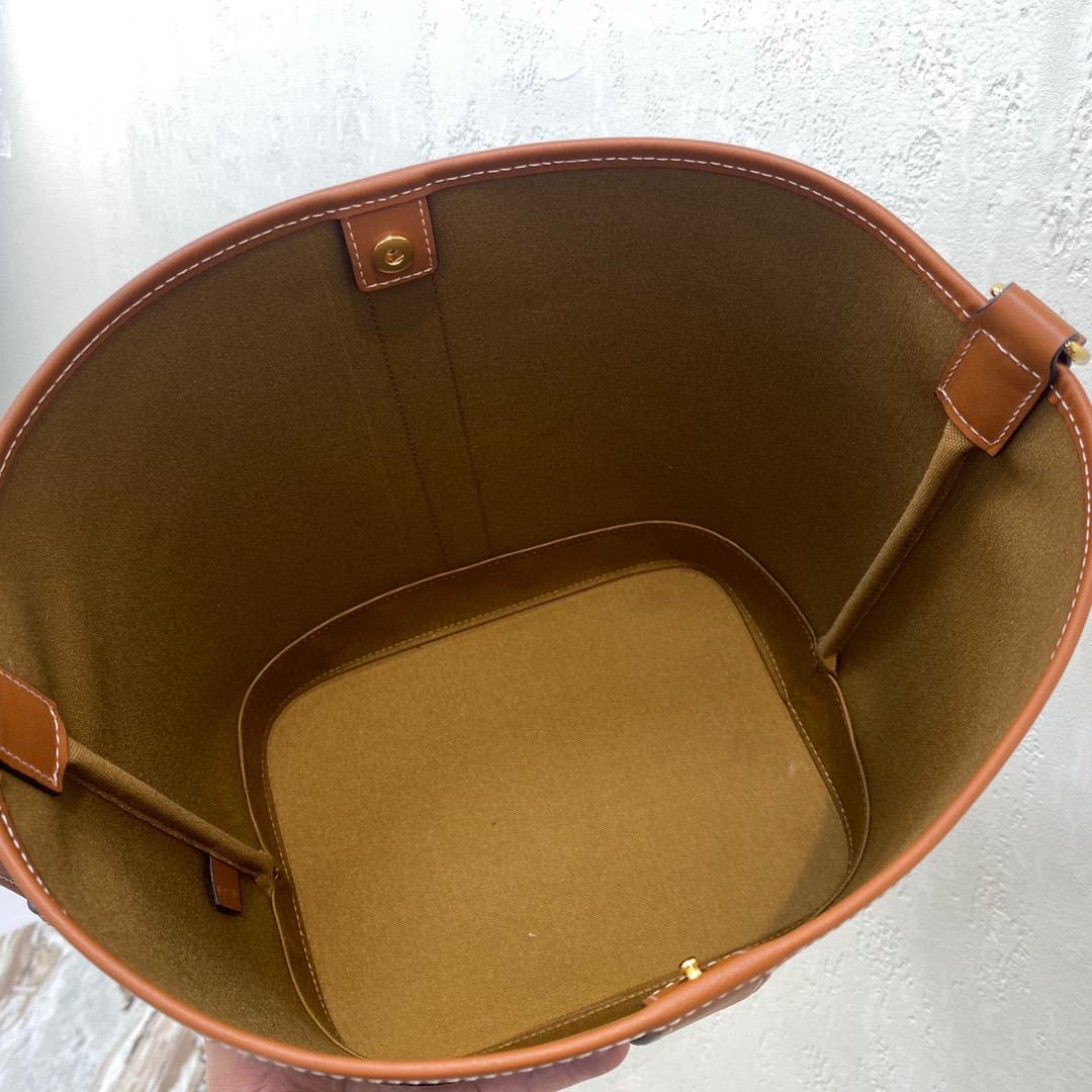        SMALL BUCKET IN TRIOMPHE CANVAS AND CALFSKIN WHITE        CROSS-BODY BAG 13