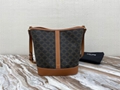       SMALL BUCKET IN TRIOMPHE CANVAS AND CALFSKIN WHITE        CROSS-BODY BAG 14