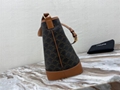        SMALL BUCKET IN TRIOMPHE CANVAS AND CALFSKIN WHITE        CROSS-BODY BAG 16