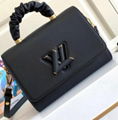 Louis Vuitton TWIST MM  Bag LV Twist lock calfskin scrunchie handle