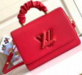 Louis Vuitton TWIST MM  Bag LV Twist lock calfskin scrunchie handle