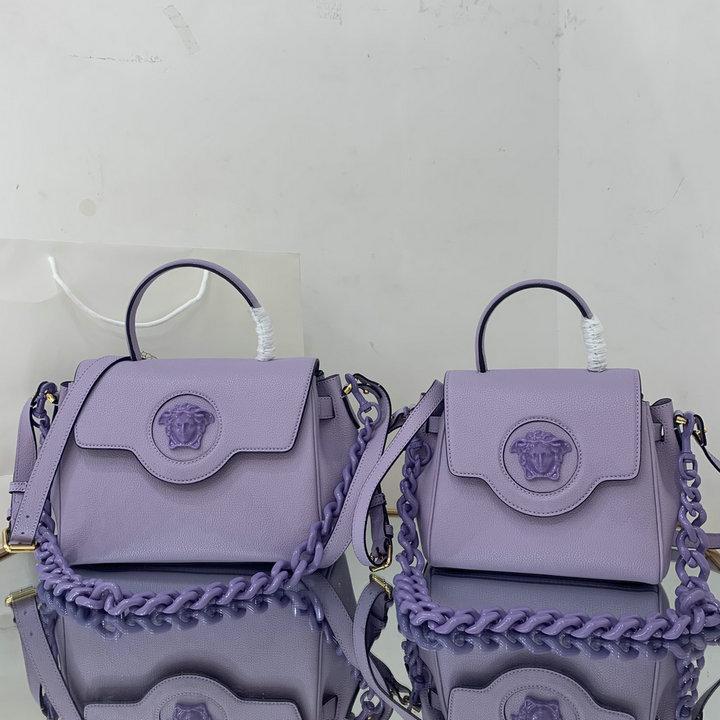 Versace Small La Medusa Top Handle Bag Purple