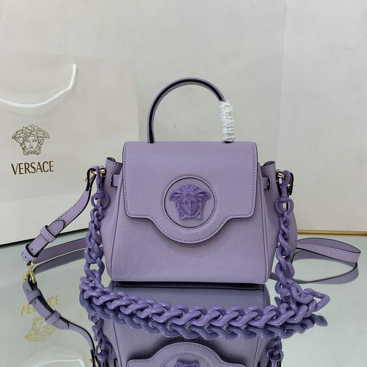 Versace Small La Medusa Top Handle Bag Purple