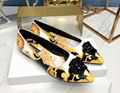 Versace Baroque Flat Shoes For Women medusa flat yellow