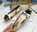 Versace Baroque Flat Shoes For Women medusa flat yellow