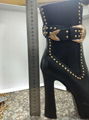 Versace Studded Leather Platform Ankle Boots