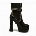 Versace Studded Leather Platform Ankle Boots