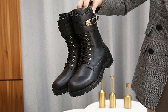 Versace Safety Pin Leather Boots