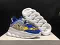 Versace Chain Reaction Sneakers Blue Women men lace up shoes 