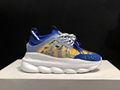 Versace Chain Reaction Sneakers Blue Women men lace up shoes 