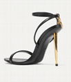 TOM FORD leather Padlock 105mm metallic heel sandals tomford ankle high heel  3