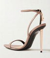  TOM FORD Padlock leather sandals beige Women lock heel sandals  3