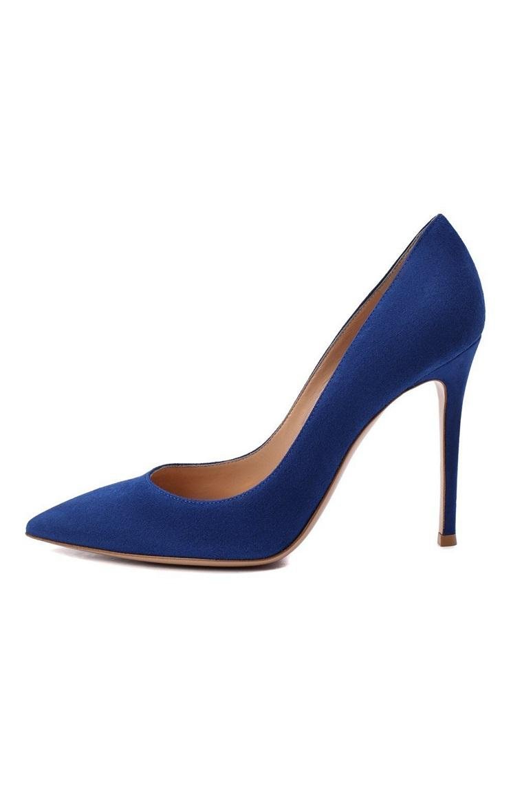 GIANVITO ROSSI Blue suede pump women high pums for sale  2