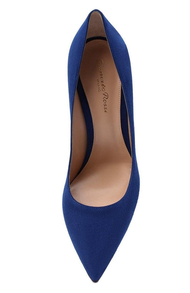 GIANVITO ROSSI Blue suede pump women high pums for sale  3