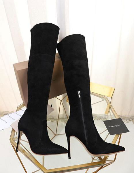 Gianvito Rossi Black Suede Over The Knee Boots black Women knee boots  3