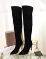Gianvito Rossi Black Suede Over The Knee Boots black Women knee boots 