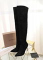 Gianvito Rossi Black Suede Over The Knee Boots black Women knee boots 