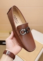 Salvatore           Leather Drivers & Loafers  brown Men casual flats 1