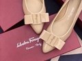 Salvatore Ferragamo Women's Vivanappa Sella Pointed Toe Logo Bow Leather Flats