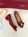 SALVATORE FERRAGAMO Women's Varina Ballet Flat Ladies Patent leather Bow Flats