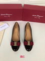 SALVATORE FERRAGAMO Women's Varina Ballet Flat Ladies Patent leather Bow Flats