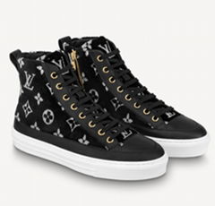                    lack and white monogram velvet Stellar sneaker boot