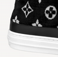 Louis Vuitton LV  black and white monogram velvet Stellar sneaker boot