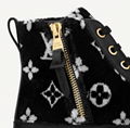 Louis Vuitton LV  black and white monogram velvet Stellar sneaker boot