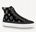                    lack and white monogram velvet Stellar sneaker boot 3