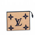 LOUIS VUITTON Raffia Monogram Giant Toiletry Pouch 26 navy