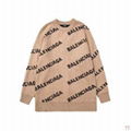 Balenciaga Logo Knit All-over Sweater In Beige Black men logo sweaters women