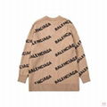 Balenciaga Logo Knit All-over Sweater In Beige Black men logo sweaters women