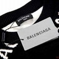 Balenciaga Logo Knit All-over Sweater In Beige Black men logo sweaters women